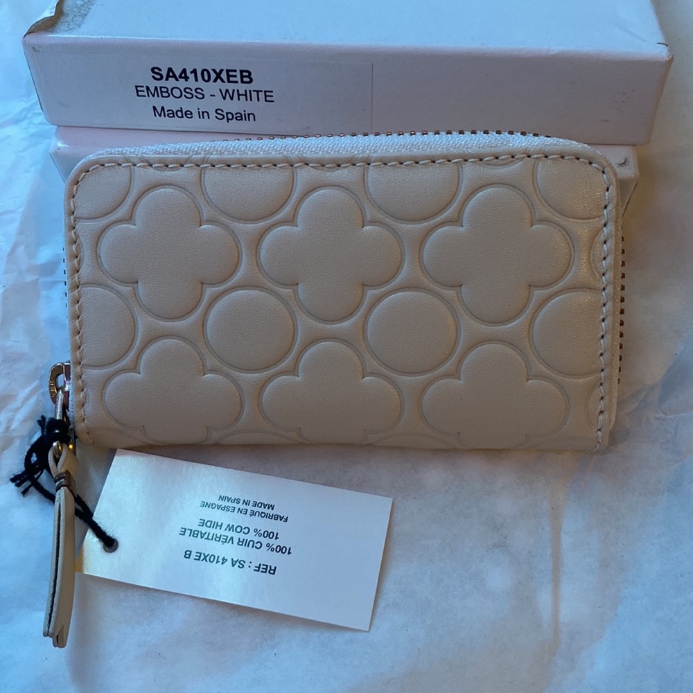 Comme Des Garcons Leather Embossed Mini Coin Purse Wallet